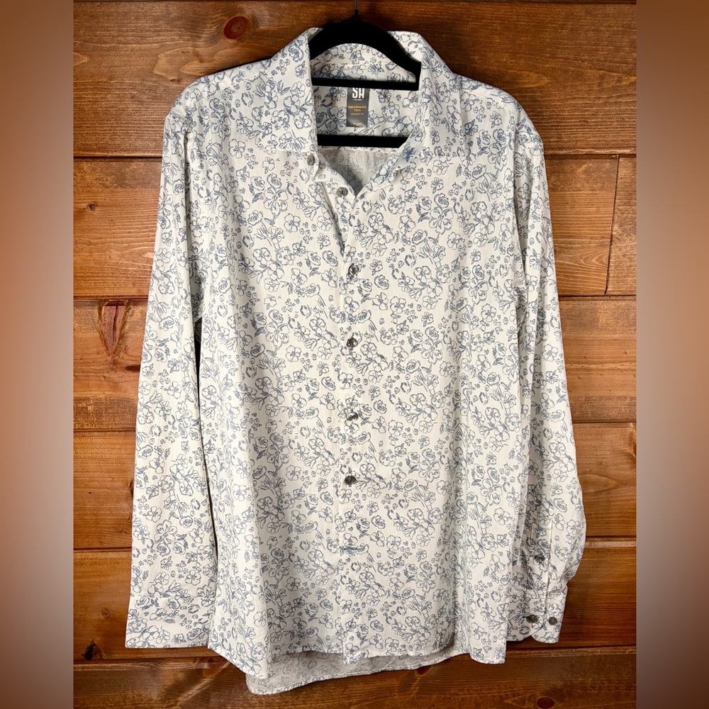 Stacy Adams Blue Floral Men's Shirt